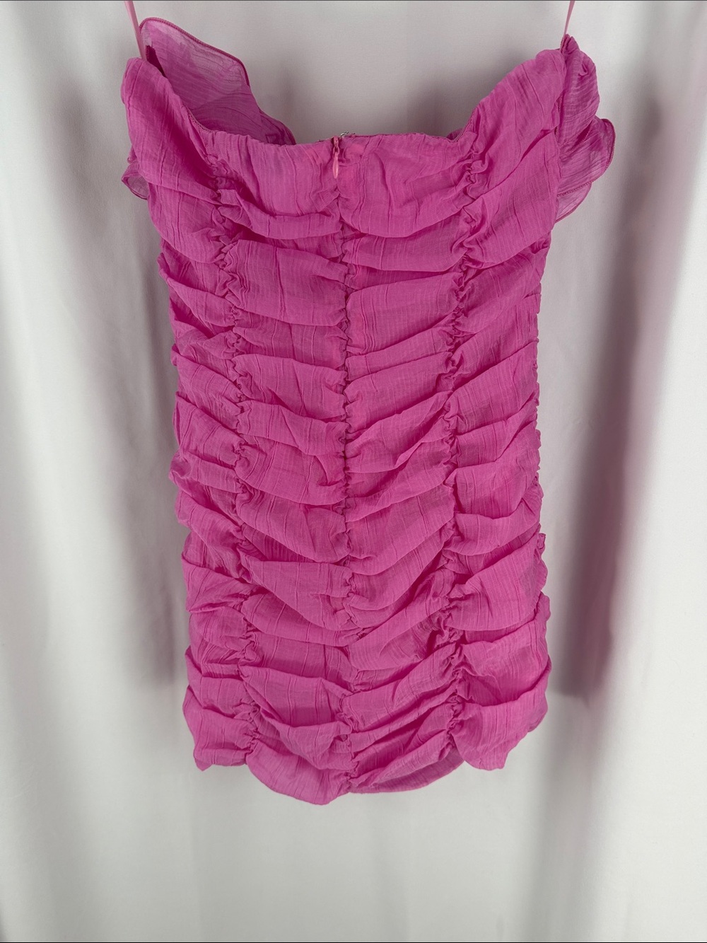 white birch Pink Ruffled Ruched Mini Dress - Picture 4 of 9